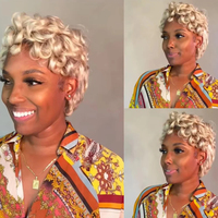 Perruques en cheveux humains blond 613 coupe pixie courte, bob ondulé lâche, perruques bob courtes brun chocolat 13x4 avec dentelle transparente pré-épilée
