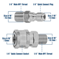 Kit de vanne à bille pour nettoyeur haute pression avec raccord rapide 1/4 pouce