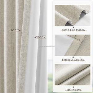 Rèm vải lanh 84 inch, cản sáng, cách âm, màu hồng, xếp ly, giữ nhiệt, bộ 2 tấm, dành cho phòng ngủ, phòng khách - Product Image 3