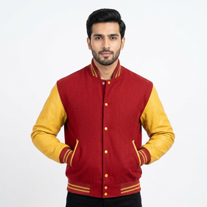 High Quality Winter Fashionable Breathable Quick Dry Custom <b>Mandarin</b> <b>Collar</b> Varsity <b>Jackets</b> for Men - Product Image 1