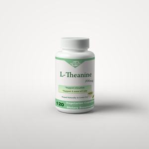 L-Teanina 200mg - 120 Cápsulas Vegetarianas - Sin Estearatos - Vegano - Sin OMG - Sin Gluten - Venta al por Mayor - Personalizable - Product Image 1
