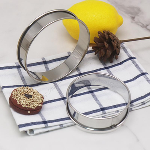 Anillo Redondo para Tartas y Pasteles de Mousse de Acero Inoxidable 304 con Bordes Enrollados, Sin Perforaciones, Suministro de Fábrica al por Mayor Syh324 - Product Image 1