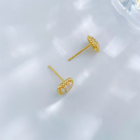 Orecchini a lobo da donna in oro giallo 18K con diamanti coltivati in laboratorio, moissanite e ear cuff