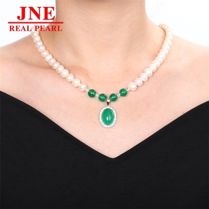 Natürliche Perlenkette mit Chalcedon-Perlen, Chalcedon-Ei-Oberflächen-Perlenkette, Muttertagsgeschenk für Ältere, Muttertag - Product Image 3