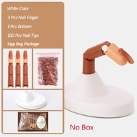 NAT020 Main d'entraînement portable pour nail art avec doigts réglables, 100 faux ongles, emballage en boîte pour usage domestique et commercial