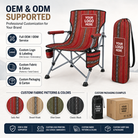 Chaise de camping pliable à motif ethnique personnalisé, chaise de plage portable en tissu Oxford, siège de jardin pliable pour l'extérieur