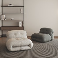 Canapé en forme de L style Wabi-Sabi en flanelle, canapé paresseux créatif pour salon, fauteuil simple en laine d'agneau pour chambre à coucher, modèle Hippo