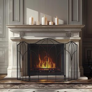Protector de Chispas para <span class=keywords><strong>Chimenea</strong></span> de Hierro con Pantalla Plana y Puertas, Independiente para <span class=keywords><strong>Chimenea</strong></span> de <span class=keywords><strong>Ladrillo</strong></span>, a Prueba de Niños, Seguridad para Mascotas - Product Image 3