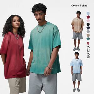 T-shirt unisexe surdimensionné en coton lourd de 250 grammes avec logo personnalisé AR011, t-shirts vierges de haute qualité, t-shirts vintage lavés - Product Image 1