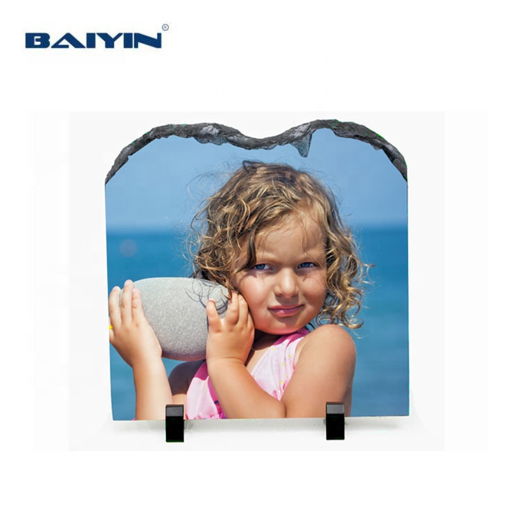 Продвижение подарок сублимации камень фоторамка Смешанная форма пустой рок сланец