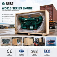 Moteur diesel marin Sinotruk WD615 Série 110-257KW 1800-2100RPM à démarrage électrique 4 temps pour bateaux de travail/pêche