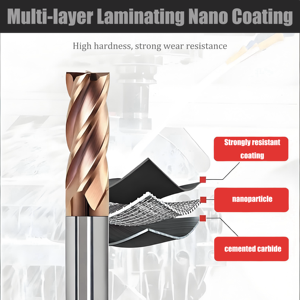 Fresa in Carburo YG8 a 4 Taglienti con Rivestimento TiAlN, Gambo da 1/2\", Fresa in Carburo Solido per Acciaio Temprato e Acciaio Inossidabile - Product Image 3