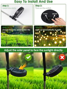 Lampes solaires Firefly 2026 améliorées, étanches IP65, à effet étoile vacillante, pour jardin, décoration paysagère RGB pour patio et cour - Product Image 6