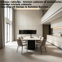 Armoire de cuisine sur mesure résistante aux rayures et à l'humidité, solution tout-en-un, taille personnalisée pour projet