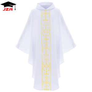 Chasuble <span class=keywords><strong>de</strong></span> pasteur d'église, robe <span class=keywords><strong>de</strong></span> prêtre vintage, cape, <span class=keywords><strong>soutane</strong></span>, vêtement liturgique blanc rouge vert violet - Product Image 3