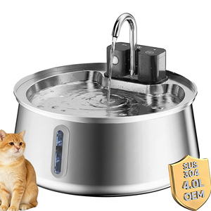 <span class=keywords><strong>Fontaine</strong></span> <span class=keywords><strong>à</strong></span> <span class=keywords><strong>eau</strong></span> <span class=keywords><strong>sans</strong></span> <span class=keywords><strong>fil</strong></span> <span class=keywords><strong>pour</strong></span> <span class=keywords><strong>chat</strong></span> 4L 4000 mAh, rechargeable, en acier inoxydable, avec capteur de batterie, fabricant de fontaines <span class=keywords><strong>à</strong></span> <span class=keywords><strong>eau</strong></span> intelligentes <span class=keywords><strong>pour</strong></span> <span class=keywords><strong>chat</strong></span> - Product Image 1