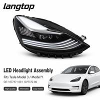 Ensemble de phares LED compatibles avec lentille de projecteur et boîtier en PC pour Tesla Model 3 Y S X, pièces de rechange automobiles