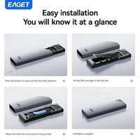 Boîtier SSD EAGET SE630N en aluminium M.2 NVMe PCIe, type C, jusqu'à 8 To, 10 Gbps, boîtier de disque dur, boîtier de disque dur