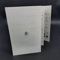 Brochure Pieghevole a Quattro Pannelli in Stile Cinese, Volantino Personalizzato Stampato per l'Introduzione di Club di Incenso e Tè