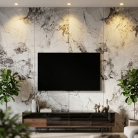 Plaque de marbre UV, design géométrique moderne, panneau décoratif en PVC pour revêtement intérieur, prix de gros en vrac