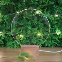Lampe LED 3D en acrylique blanc, avec Base en bois, idéale pour la table de chevet, pour filles, à monter soi-même