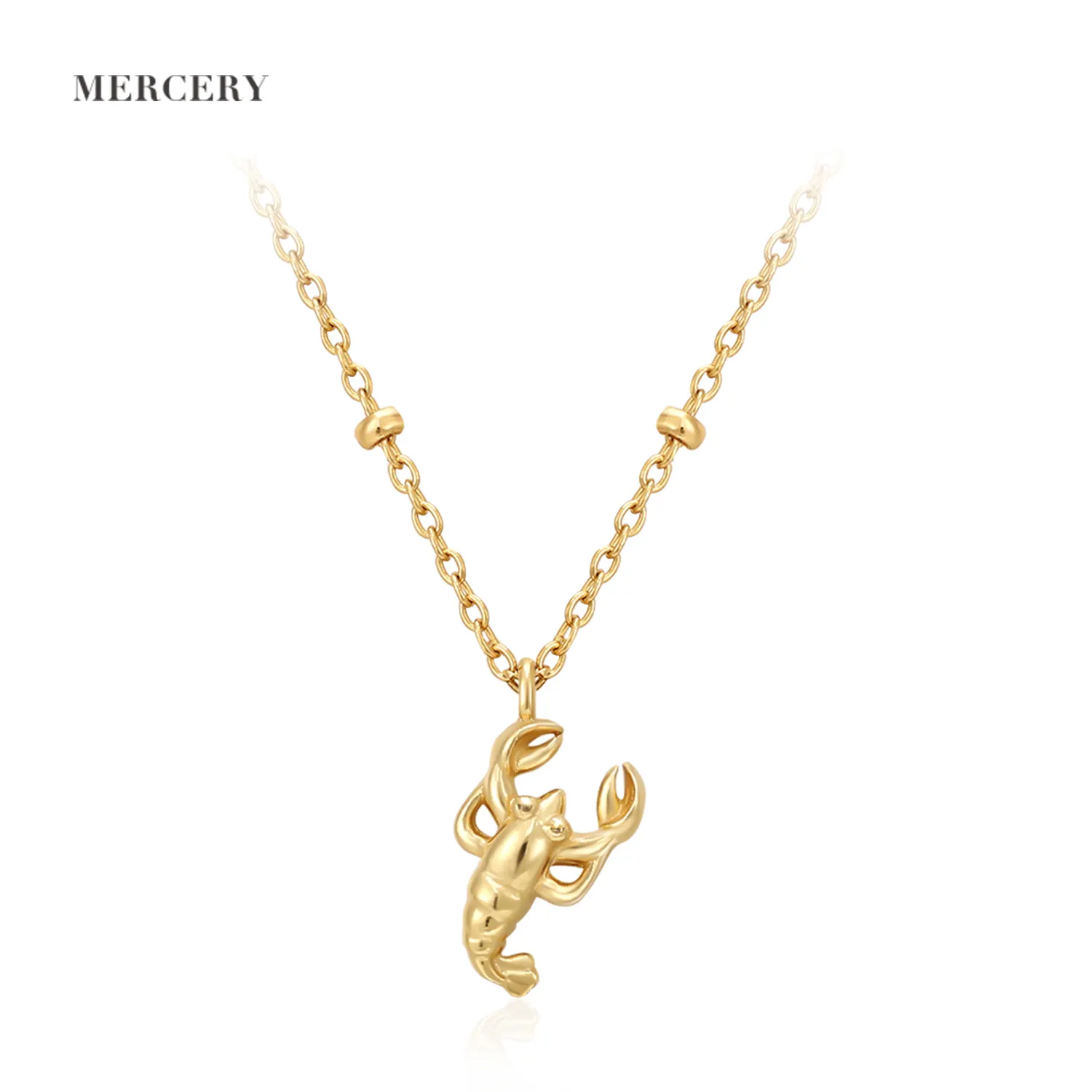 Mercery Sea Fashion Jewellery Fine Jewelry 925 Sterling Silver Necklace 14K Gold Plated Jewelry Animal Charm Necklace For Women