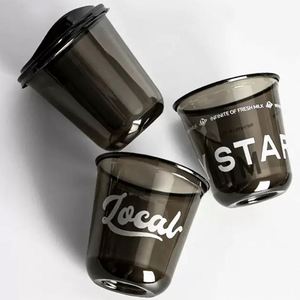Custom Disposable 90mm98mm Black Clear PET <b>Plastic</b> Cold <b>Cup</b> Iced <b>Drink</b> Coffee Boba Tea Soda <b>Plastic</b> <b>Cup</b> with Lids - Product Image 1