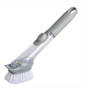 Éponge à vaisselle hydraulique à long manche avec distributeur de savon pour le nettoyage de la vaisselle, brosse en nylon - Product Image 5