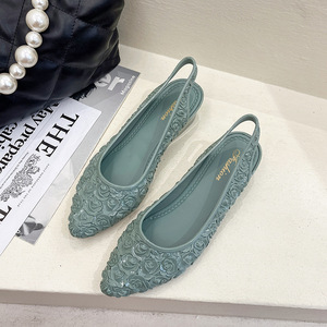 Phụ Nữ Của Mùa Hè Thời Trang Nêm Dép Non-Slip Hoa Màu Đỏ Thiết Kế Lưới Độ Dốc Tăng Độ Sáng Bên Ngoài Mặc Cho Váy Duy Nhất - Product Image 4