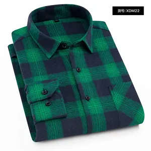 Camisas de <span class=keywords><strong>Manga</strong></span> <span class=keywords><strong>Larga</strong></span> a Cuadros, Casuales, de Moda Coreana, Transpirables, de Algodón, para Hombre, Diseños de Primavera - Product Image 5