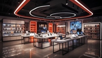 Décoration pour la conception de vitrine d'affichage d'ordinateur de magasin de jeu de Vr