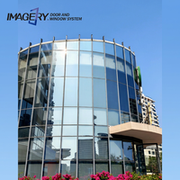 Sistem Dinding Tirai Kaca Aluminium Kustom untuk Panel Fasad Bangunan Proyek Kantor dan Mal