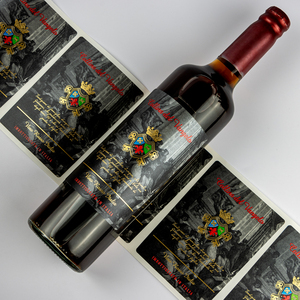 कस्टम रोल प्रिंटिंग लक्जरी सोने की पन्नी शराब स्टीकर बनावट कागज के लिए विंटेज लक्जरी पैकेजिंग लेबल - Product Image 3