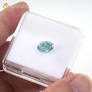 Bijoux Goldleaf, diamant de laboratoire de 2,59 carats, clarté VS1, couleur bleu intense fantaisie, taille ovale, certifié IGI, pour la fabrication de bijoux - Product Image 5