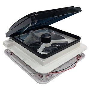 Ventilador de Techo Manual de 3 Velocidades para Autocaravana, 280x280mm, con Luces LED para Camper, de Fábrica de Piezas para Conversión de <span class=keywords><strong>Autocaravanas</strong></span> - Product Image 1