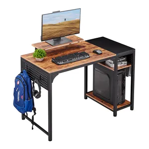 Home/Office Cherry Wood Table Modern Home Computer Use Metal Wooden Table PC Top Computer desk