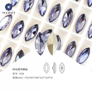 Adornos de diamantes de imitación con forma de ojo de caballo K9, accesorios de joyería DIY, para ropa, zapatos, bolsos y fabricante mayorista de diamantes de imitación adhesivos. - Product Image 1