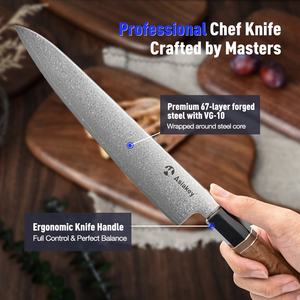 Couteaux japonais d'origine <span class=keywords><strong>Damas</strong></span> en vrac, chefs VG10, acier <span class=keywords><strong>Damas</strong></span> en poudre à 67 couches, <span class=keywords><strong>couteau</strong></span> <span class=keywords><strong>de</strong></span> cuisine - Product Image 2