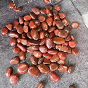 Galets de pierre naturelle rouge polie haute brillance, <span class=keywords><strong>gravier</strong></span> de pavé, directement de l'usine, pour pavage, avec des caractéristiques durables et non toxiques - Product Image 1