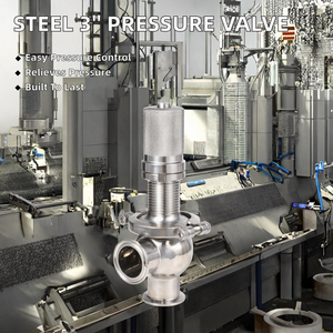 Vanne de sécurité sanitaire en acier inoxydable 3'' 5 bars à commande manuelle Tri-Clamp pour la réduction de pression et le soulagement de la pression de l'eau - Product Image 2