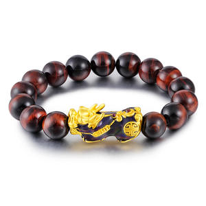 Luxe Richesse <span class=keywords><strong>Pixiu</strong></span> Piyao <span class=keywords><strong>Bracelet</strong></span> 12mm Oeil De Tigre Perles Vert Jade <span class=keywords><strong>Obsidienne</strong></span> Pierres Précieuses <span class=keywords><strong>Feng</strong></span> <span class=keywords><strong>Shui</strong></span> <span class=keywords><strong>Bracelet</strong></span> pour Hommes - Product Image 3