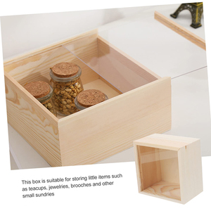 Custom Logo Cheap Gift Boxes Fancy Pine Wood Natural Color Custom Gift Box With Transparent Lid Wood Packaging Box