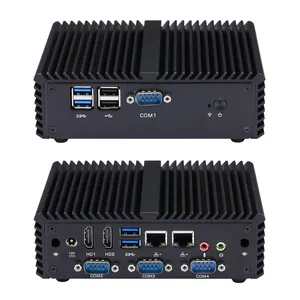 Qotom 4 RS-232 1.7GHz Mini PC i3 4 Porta 2 Realtek Gigabit LAN PC Fanless Placa Única Computador Linux