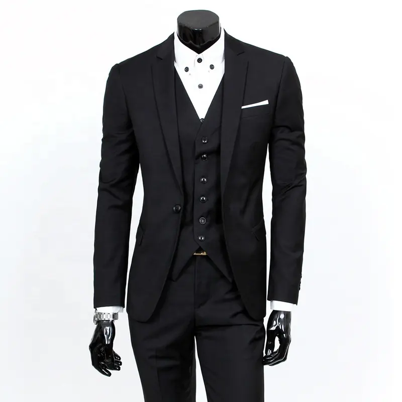 Costume de mariage 3 pièces pour hommes, ensemble, mode, slim, couleur unie, pour le bureau, grande taille, nouvelle collection