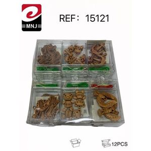 Mnj Beaded Jewelry Assortment 12Pcs Wooden Charms For Crafting And DIY Projects - Product Image 1