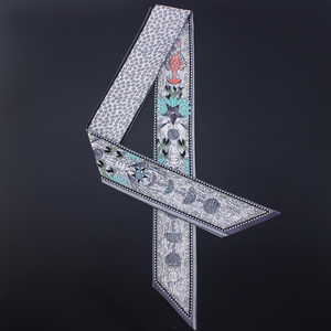 塔罗哦卡片印花多功能女包缎带时尚条纹头条缎面丝巾小长围巾 - Product Image 6