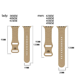 Correa de Reloj de Silicona Suave con Grabado Floral para Mujer, Correa con Flores en Relieve para Relojes Apple y iWatch - Product Image 2