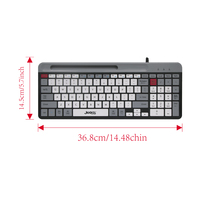 Jedel Clavier filaire d'ordinateur à 100 touches avec support de téléphone Clavier USB pour Windows Mac PC Portable