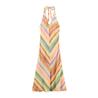 PB&ZA Robe Midi Halter Rayée Sans Manches Élégante Vintage Nouvelle Collection Été 2026 pour Femme