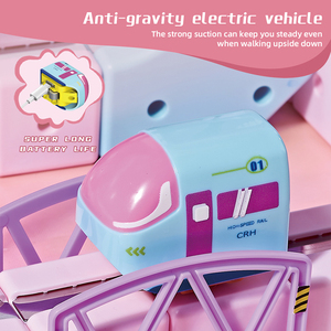 Nouveau train électrique 3D pour filles, circuit flexible rose, jouet de course, voiture éducative, rail magnétique, jouet de slot pour enfants - Product Image 2